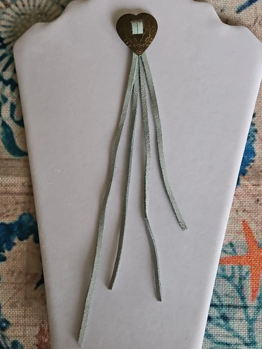 Vintage Brass Heart Tassel Pendant